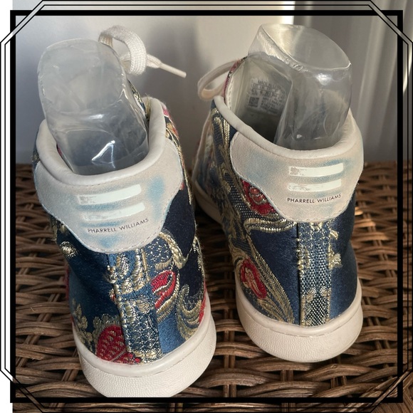 Rare Pharrell Williams X Adidas Stan Smith Mid Jacquard Floral Hi’s - Picture 4 of 10